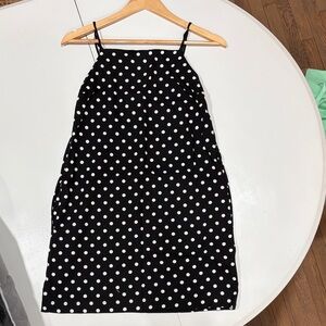 Polka Dot Mini Dress - Black and White